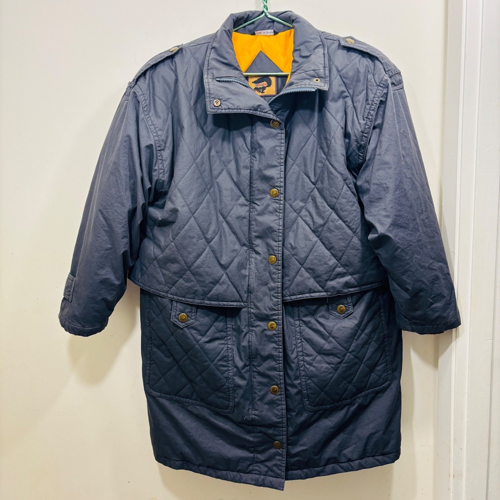 Vintage Fox Run Gray Oversized Coat Women's M DownFill Insulated Puffer Parka